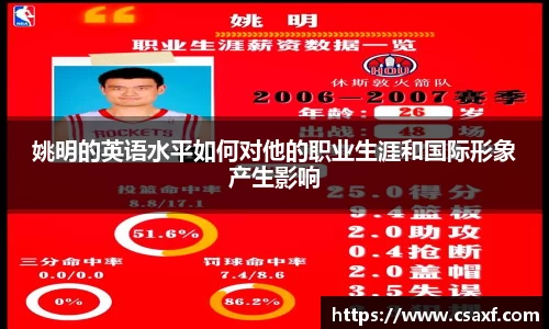 姚明的英语水平如何对他的职业生涯和国际形象产生影响